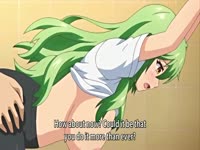 Green haired anime chick takes a pounding
